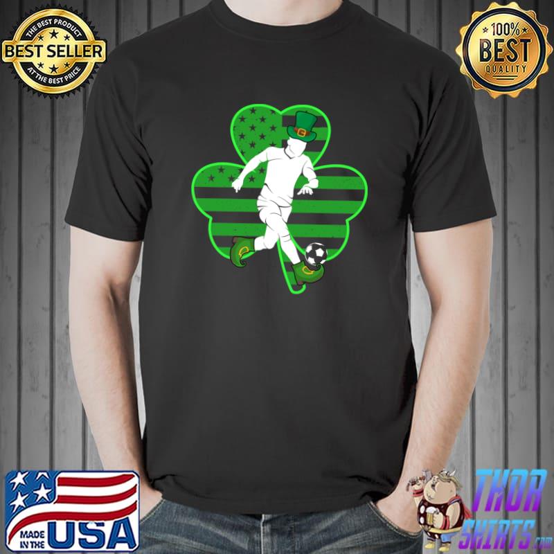 Top Vintage Irish American Flag St Patricks Day Soccer T- Unisex