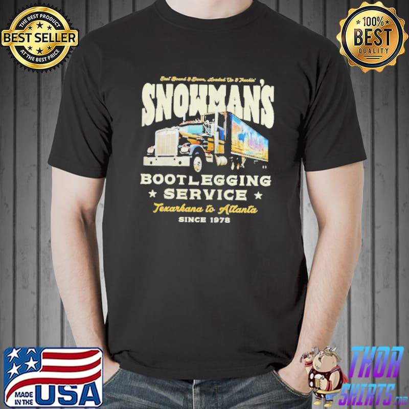 Trucker snowman's bootlegging service shirt