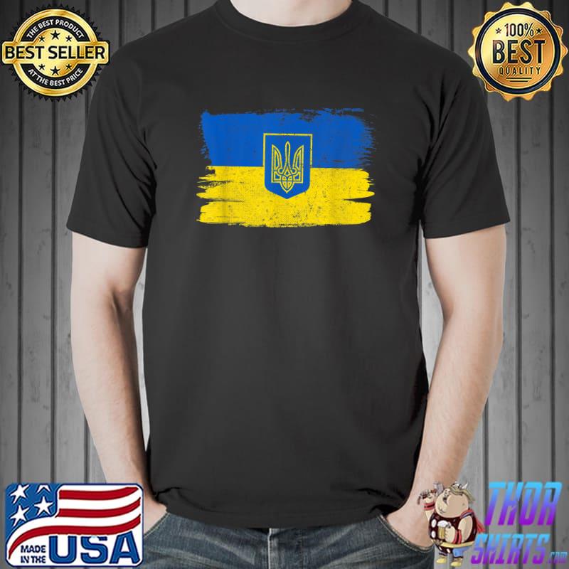 Ukraine Flag Ukrainian Support Friendship Peace Vintage T-Shirt Unisex