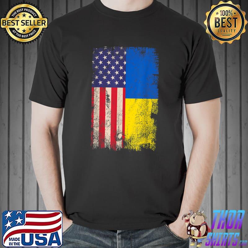Ukrainian American Flag Ukraine USA Roots T- Unisex