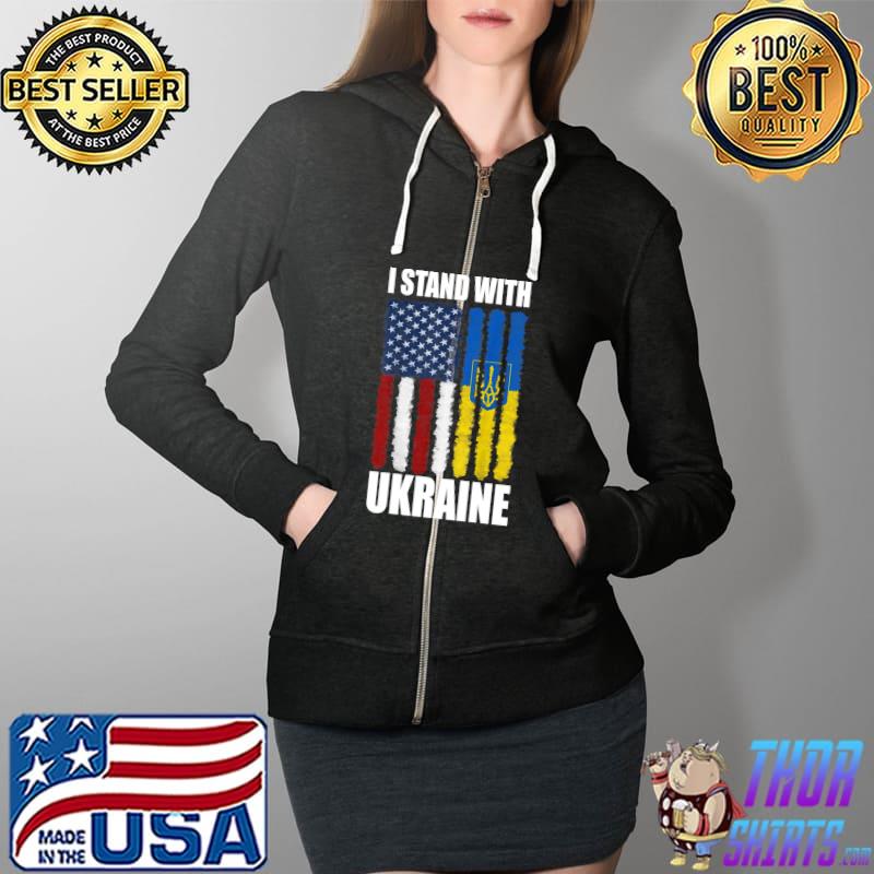 Ukrainian Lover I Stand With Ukraine Long Sleeve T-Shirt Full Zip Hooded