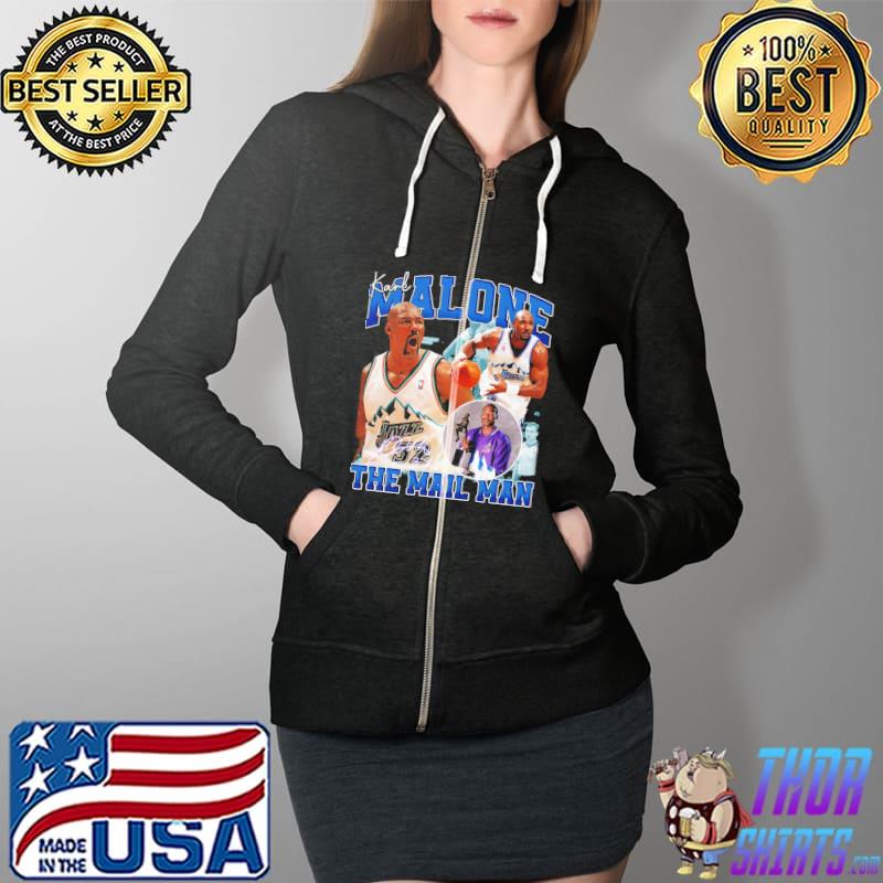 Vintage karl malone the mail man basketball legend signature retro 80s 90s bootleg rap style Full Zip Hooded