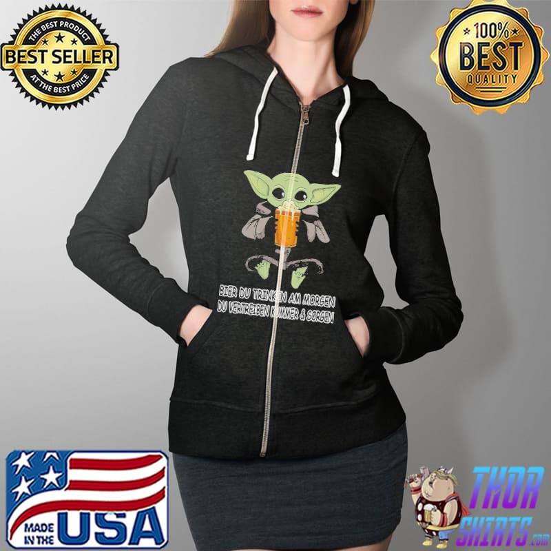 Yoda beer bier du trinken am morgen du vertreiben Kummer and Sorgen Full Zip Hooded