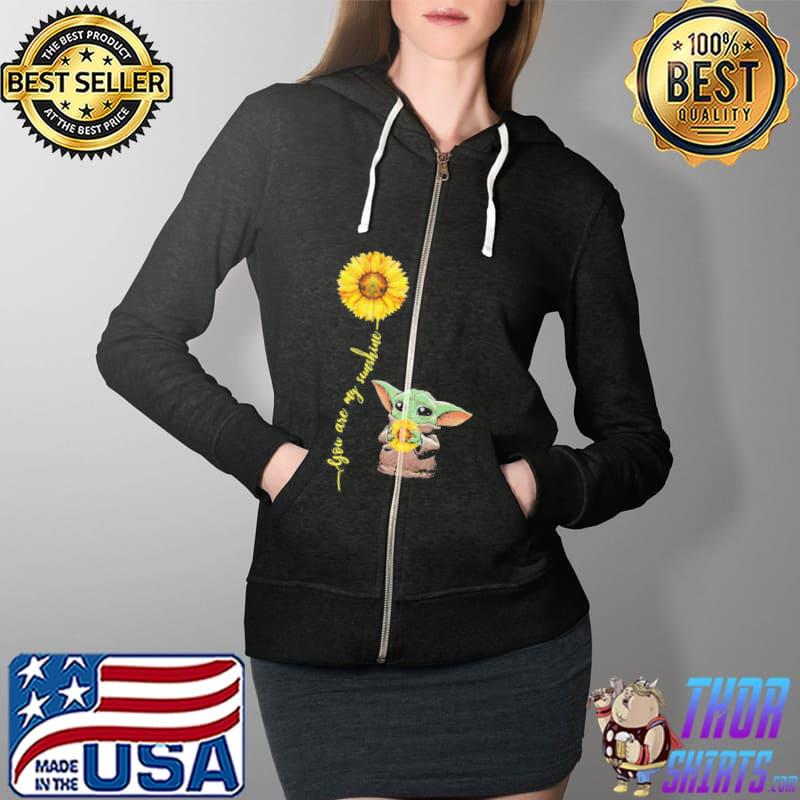 You are my sunshine sunflower baby yoda Full Zip Hooded