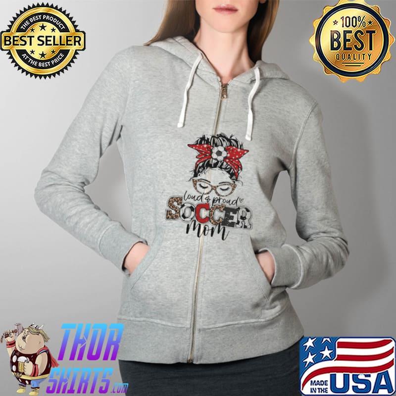 Loud And Proud Soccer Mom Lepoard Shirt Full Zip Hooded