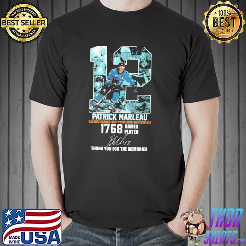 12 Patrick Marleau 1768 Games Played Shirt