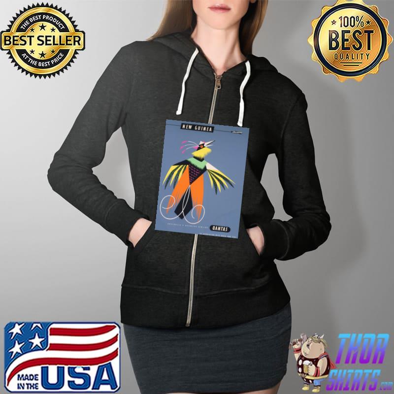 1954 Qantas Travel Poster New Guinea Classic T-Shirt Full Zip Hooded