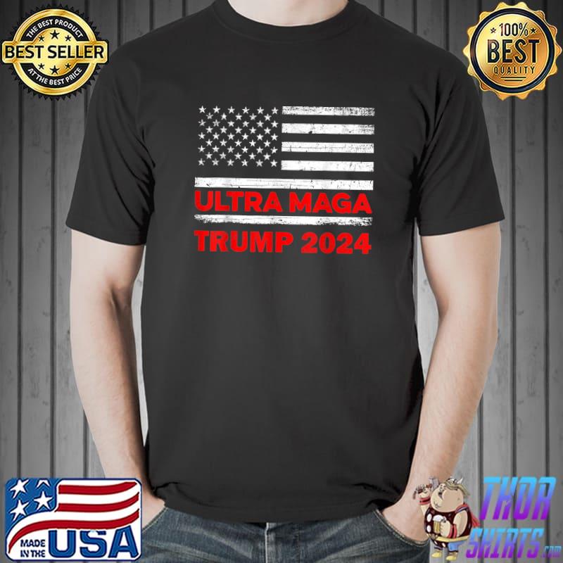 4th July Trump 2024 Election Ultra Maga Anti Biden US Flag T-Shirt Unisex