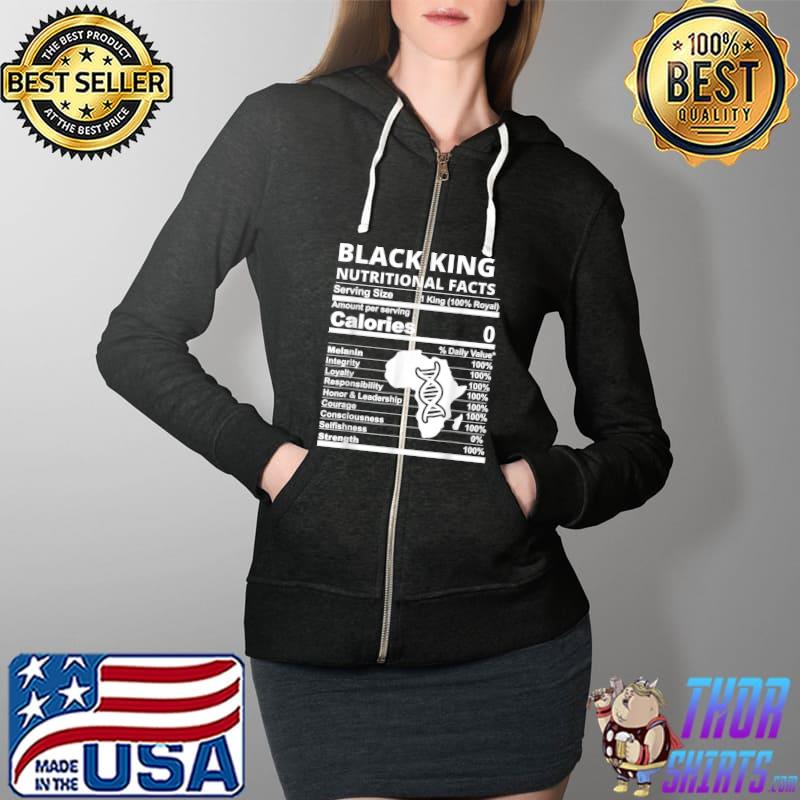 Black King nutritional facts,DNA Black African Heritage Men T-Shirt Full Zip Hooded