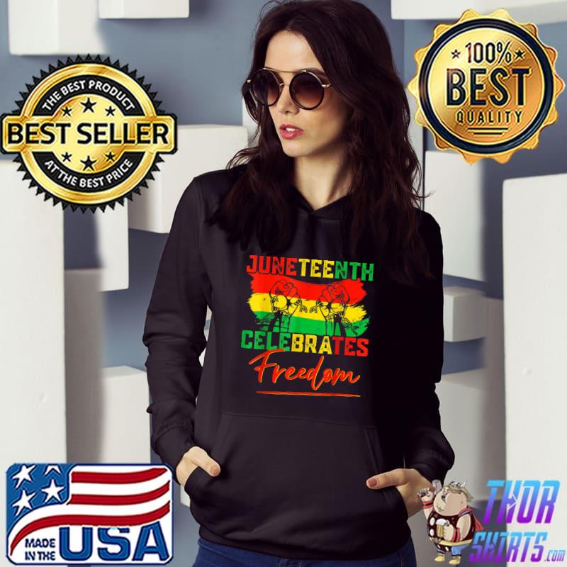 Black Women Messy Bun Juneteenth Celebrate Indepedence Day T-Shirt