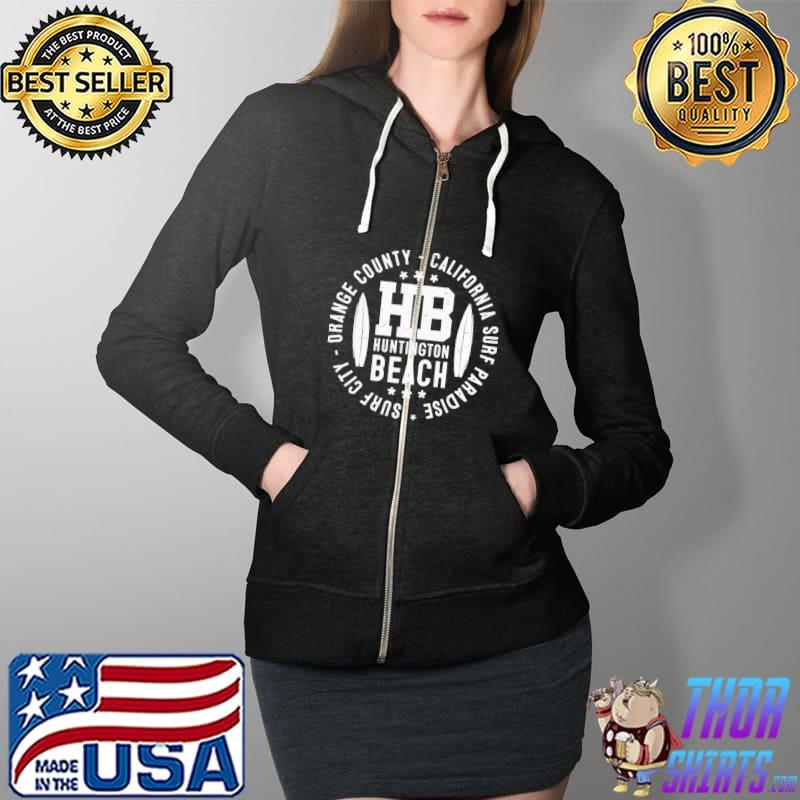 Huntington Beach Surf City Vintage orange county california surf paradise T-Shirt Full Zip Hooded