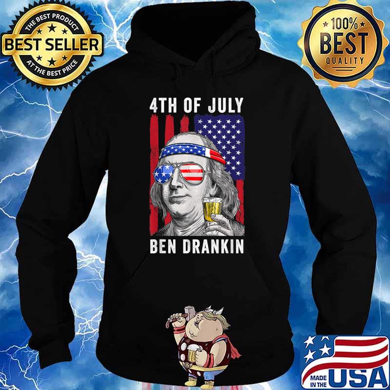 Mens Ben Drankin 4th Of July Usa Flag Vintage Independence Day T-Shirt Hoodie