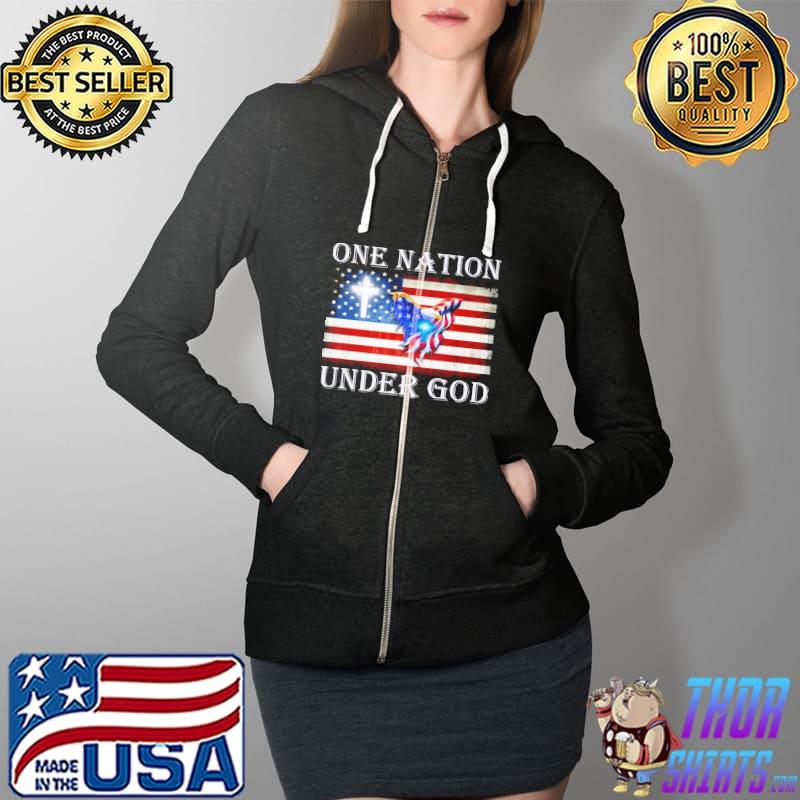 One nation under god eagle america flag Full Zip Hooded