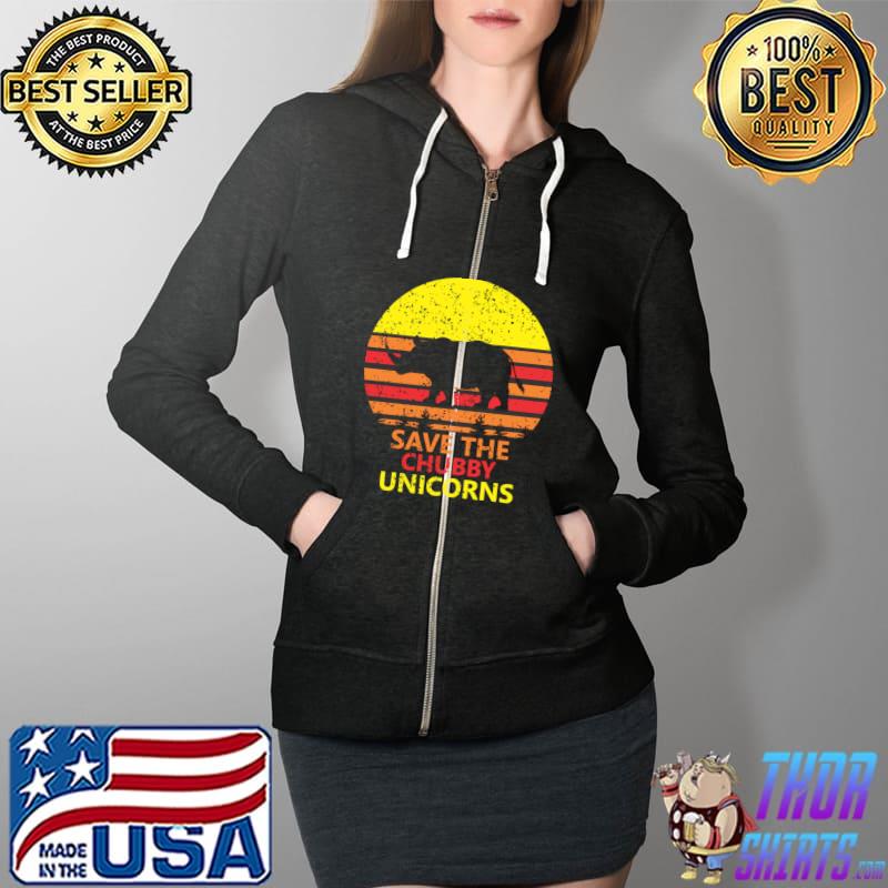 SAVE THE CHUBBY UNICORNS T-Shirt Full Zip Hooded