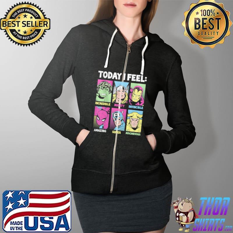 Today I feel panels Marvel avengers Full Zip Hooded