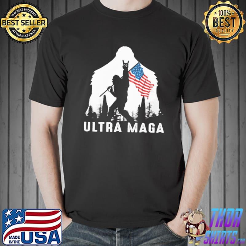 Ultra Maga Bigfoot America Flag Shirt