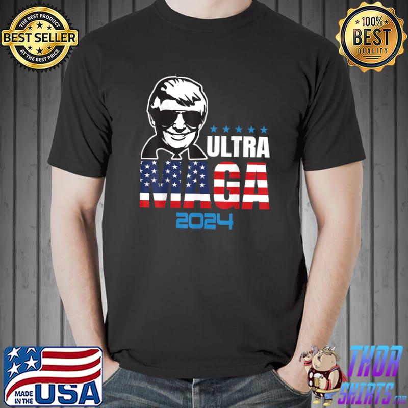 Ultra Mega Patriotic Trump Republicans USA Flag Apparel Tee T-Shirt Unisex