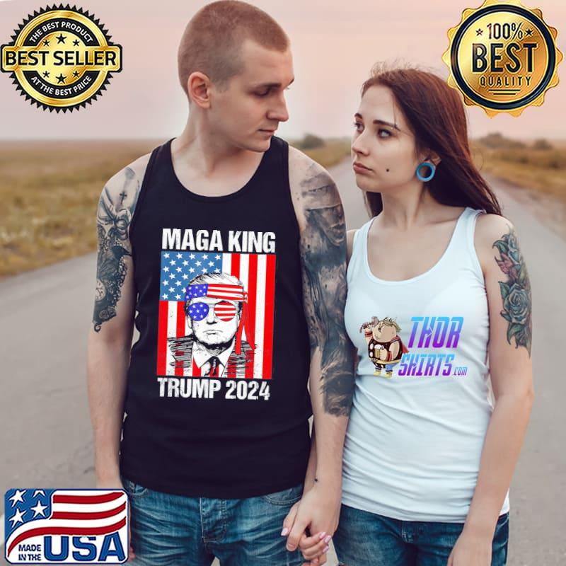 Ultramaga the great ultra maga king Trump flag 4th july Tank Top