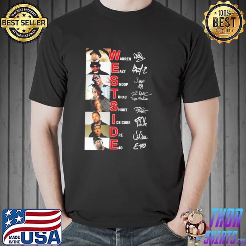 West side warren eazy snoop tupac short ice cube rapper shirt