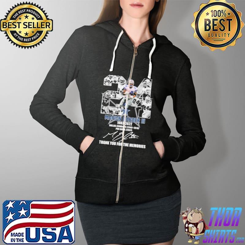 24 Marion Barber III 1983 2022 Thank you For The Memories Shirt Full Zip Hooded
