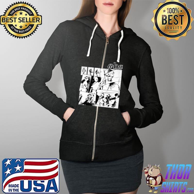 A Ha Relaxed Fit T-Shirt Full Zip Hooded