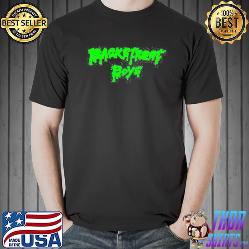 Backstreet boys American vocal group green text shirt