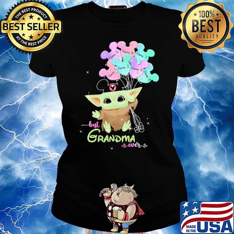 Best Grandma Ever Mickey Baby Yoda Shirt Ladies tee