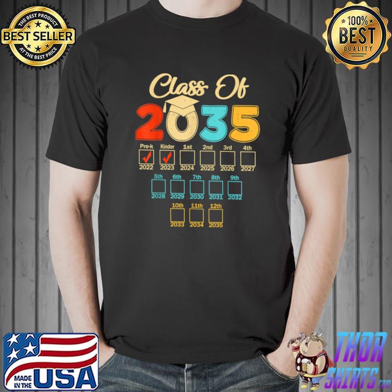 Class Of 2035 Kindergarten Pre-K Graduation Grow With Me T-Shirt