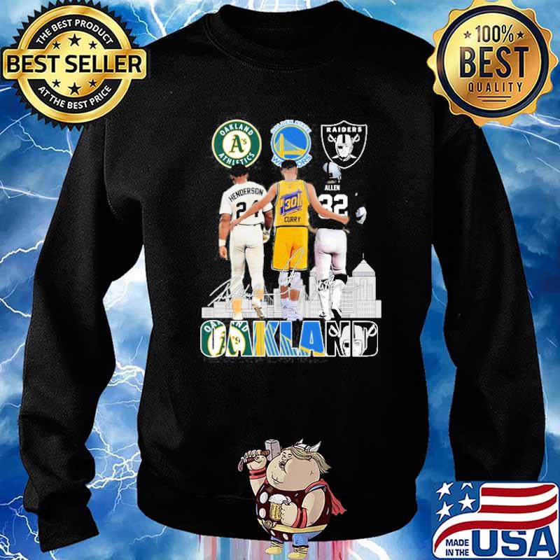 Oakland Athletics Henderson Golden State Warrios Curry Raiders Allen shirt,  hoodie, sweater, long sleeve and tank top