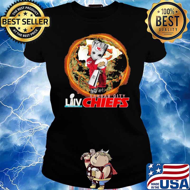 Groot hug super bowl champions Kansas city Chiefs s Ladies tee