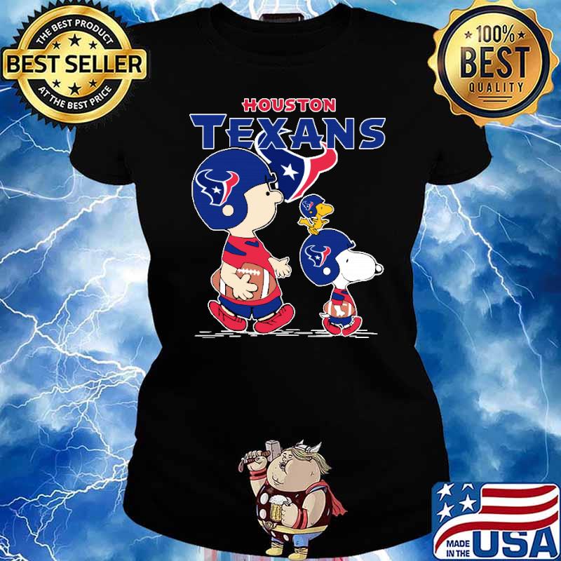 Houston texans let's play Football together Snoopy NFL s Ladies tee