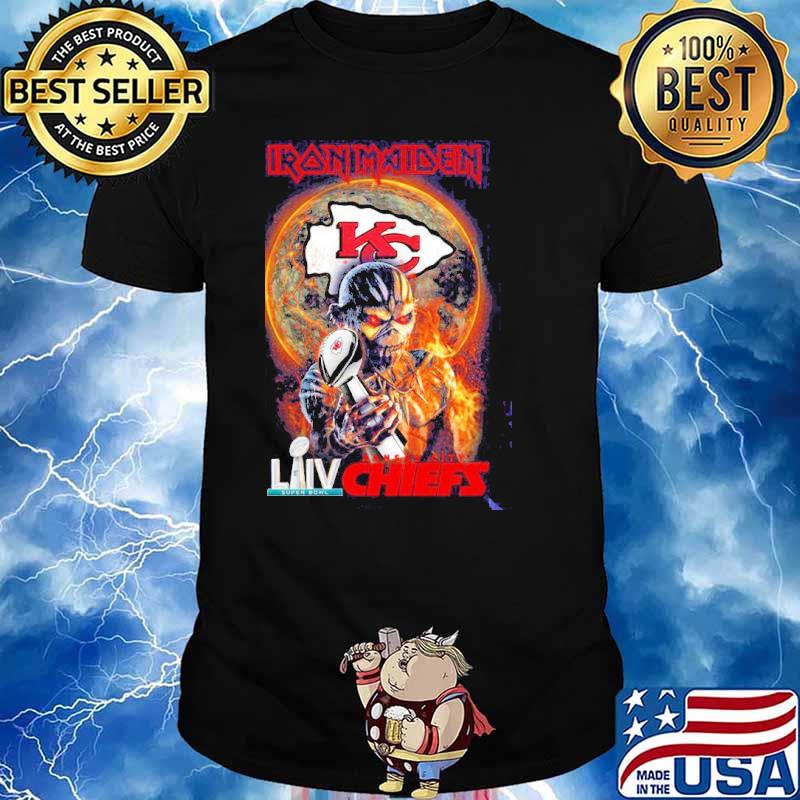 Iron maiden and laiv super bowl Kansas city Chiefs shirt