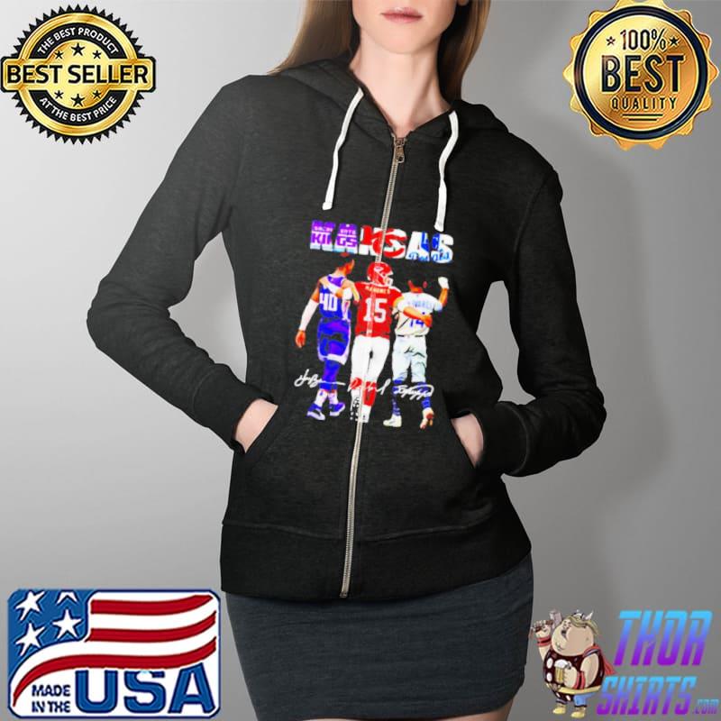 Kansas sports teams harrison barnes patrick mahomes edward olivares signatures s Full Zip Hooded