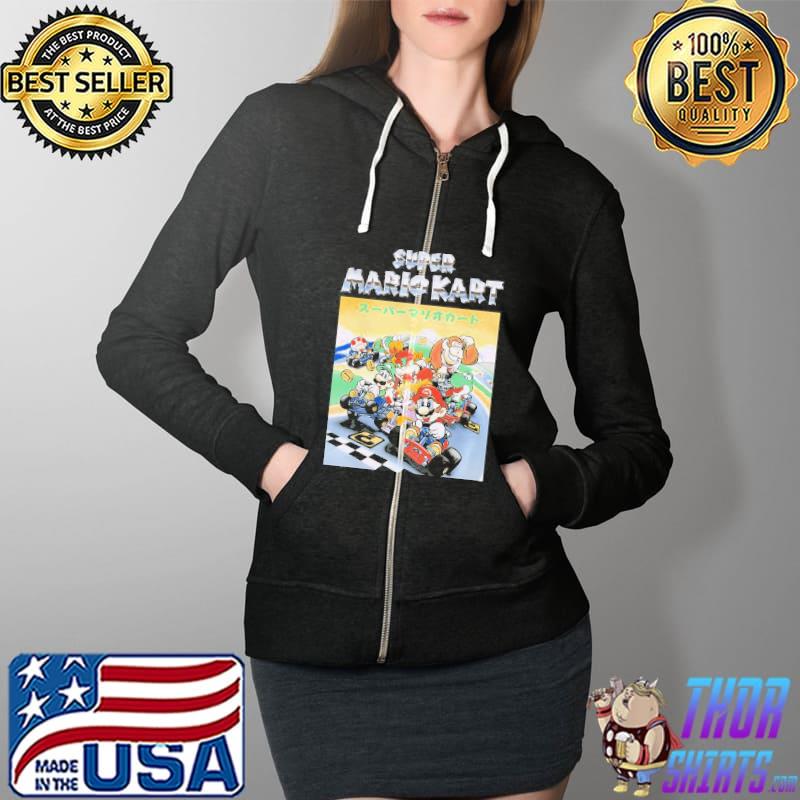 Mario kart group shot text poster s Full Zip Hooded