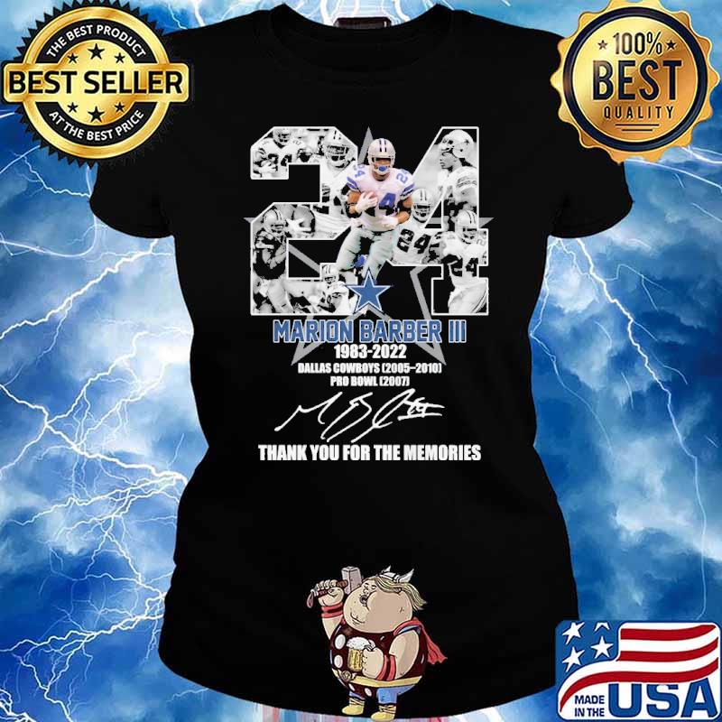 Marion barber III dallas cowboys pro bowl thank for memories signature s Ladies tee