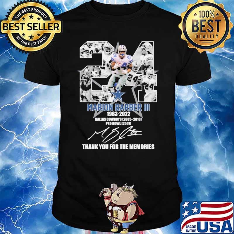 Marion barber III dallas cowboys pro bowl thank for memories signature shirt