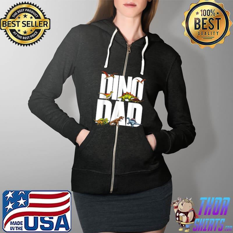 Mens Dinosaur Dad Dinosaur Parent Father's Day Gift for Dino Dads T-Shirt Full Zip Hooded
