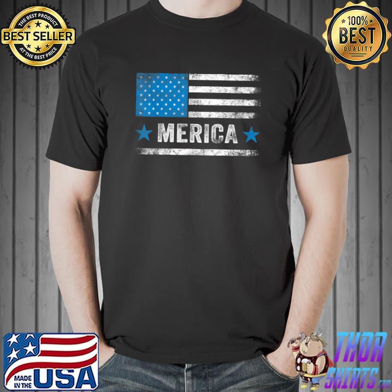 Merica Tee American Patriotic USA US Flag Tee 4th of July T-Shirt