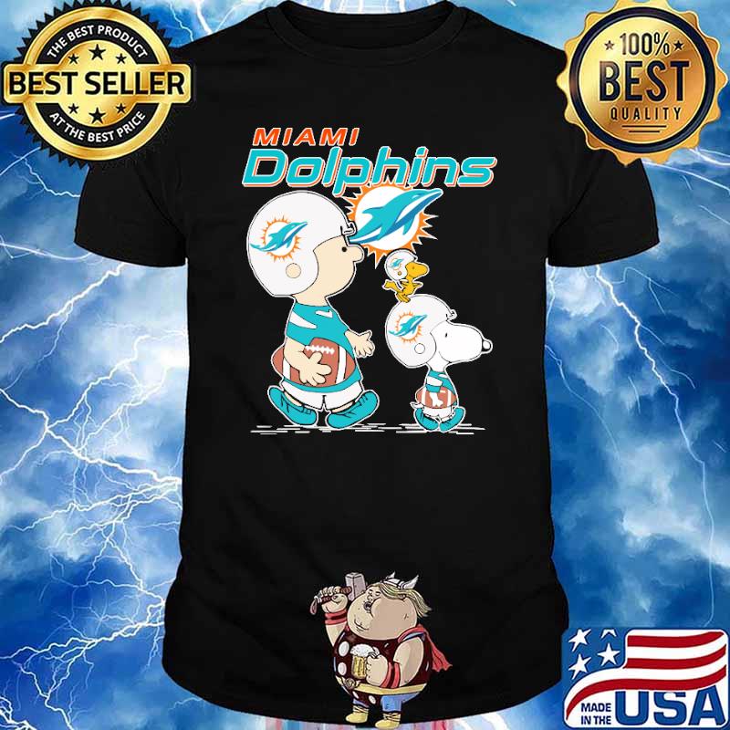 Miami Dolphins Let's Play Football Together Snoopy NFL Premium Men's T-Shirt  