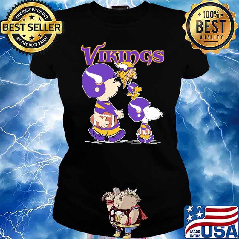 Minnesota vikings let's play Football together Snoopy NFL s Ladies tee