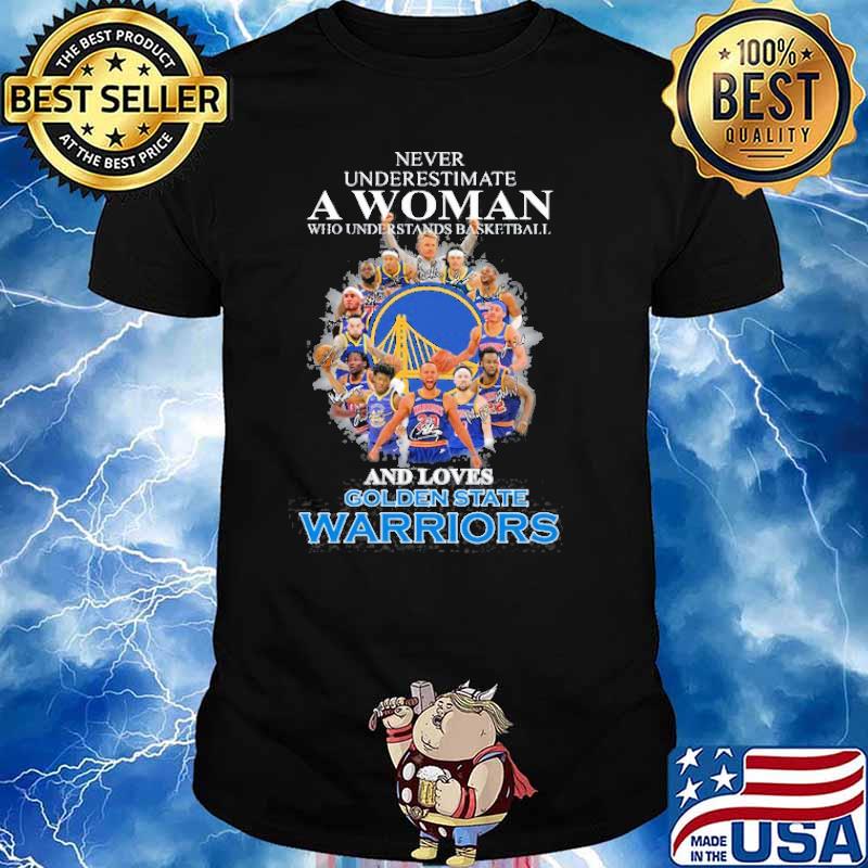 Never Underestimate A Woman Who Underestands Basketball And Loves Golden State Warriors Shirt