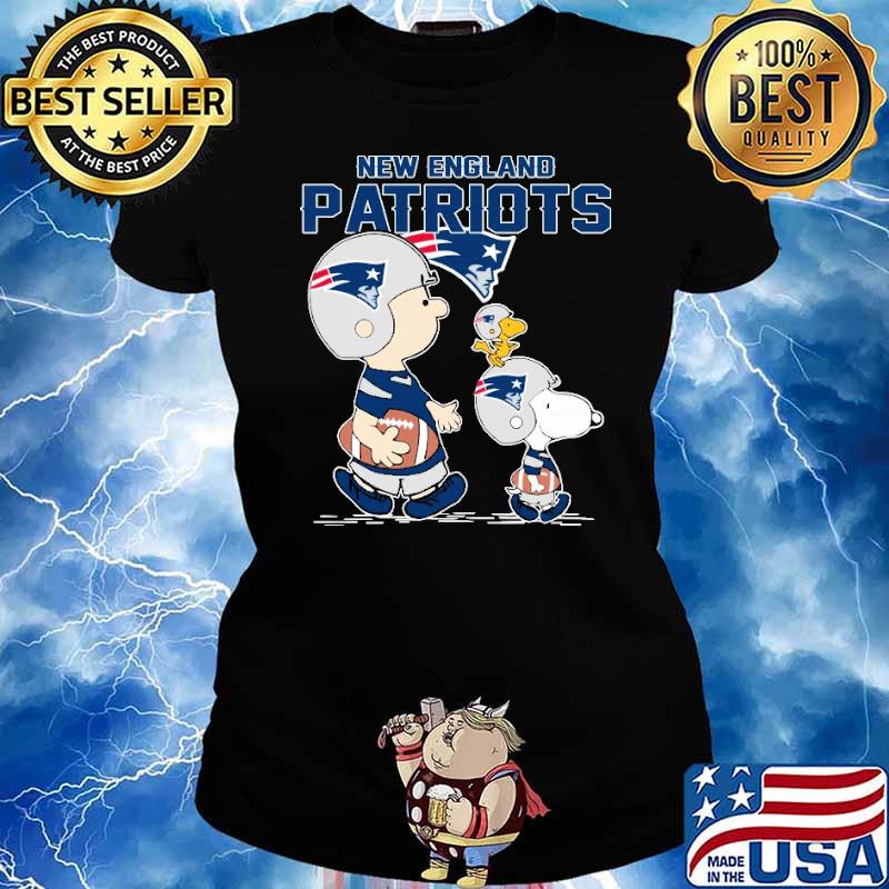 New england Patriots let's play Football together Snoopy NFL s Ladies tee