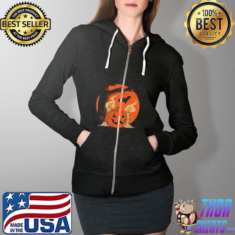 New moon pumpkin scene halloween vintage s Full Zip Hooded