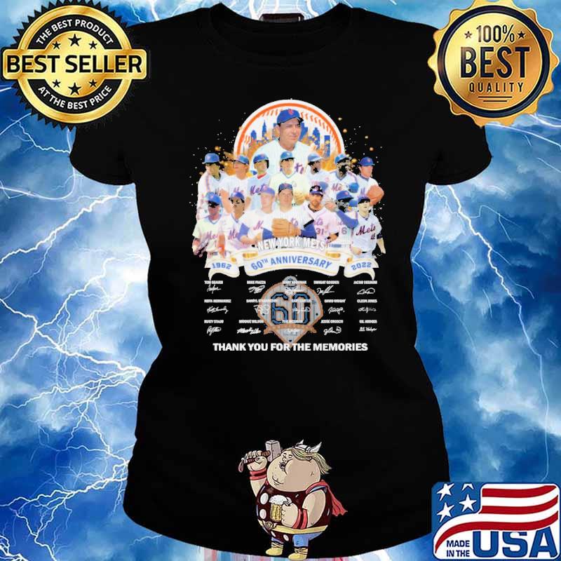 New york mets 60th anniversary thank for the memories signatures s Ladies tee