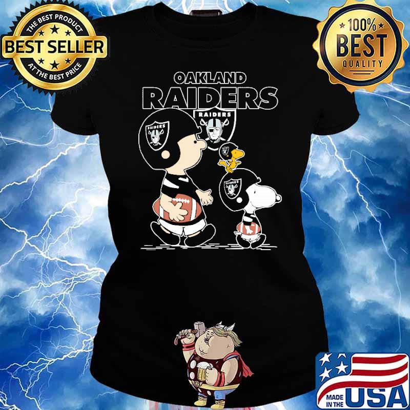 Oakland raiders let's play Football together Snoopy NFL s Ladies tee
