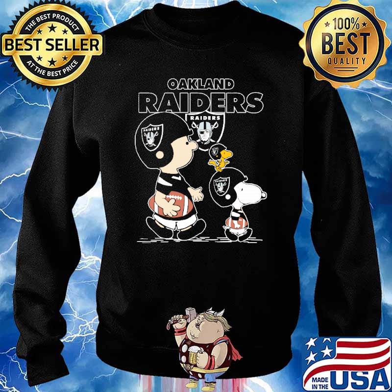 Oakland Raiders Let's Play Football Together Snoopy NFL Youth Sweatshirt 