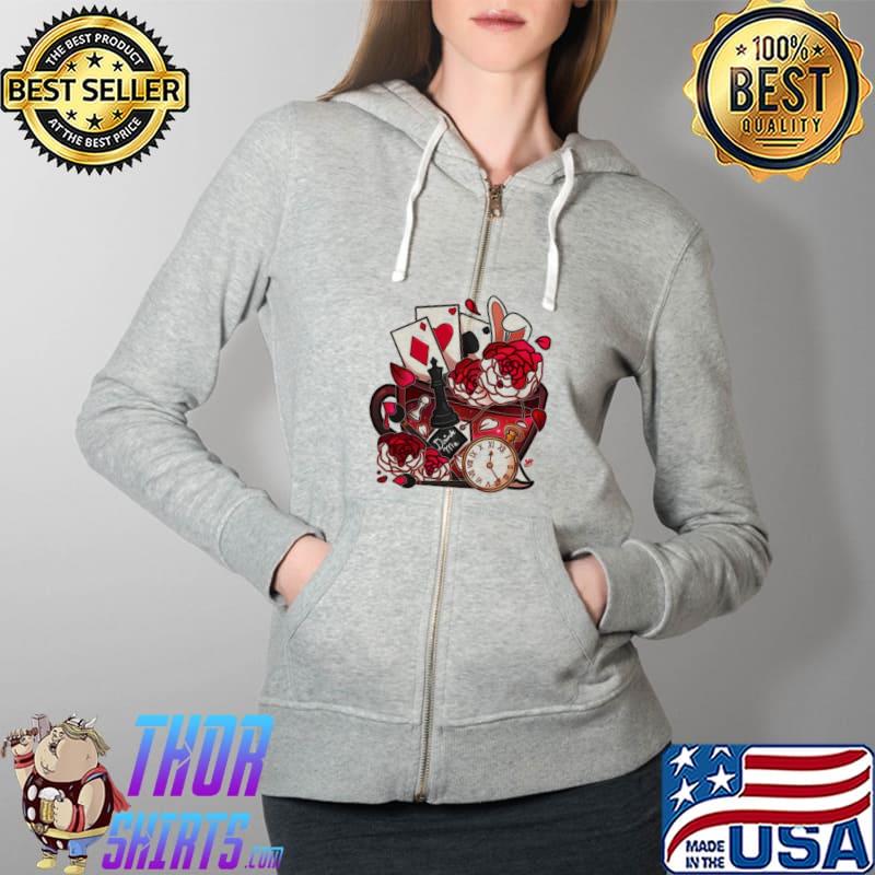 Painted roses teacup alices adventures in wonderland s Full Zip Hooded