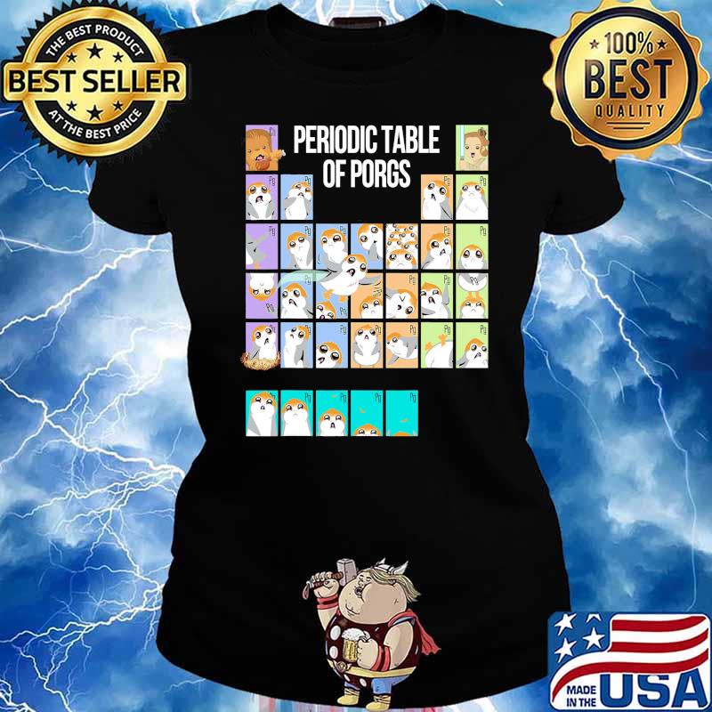 Periodic table of porgs cute group Star wars s Ladies tee