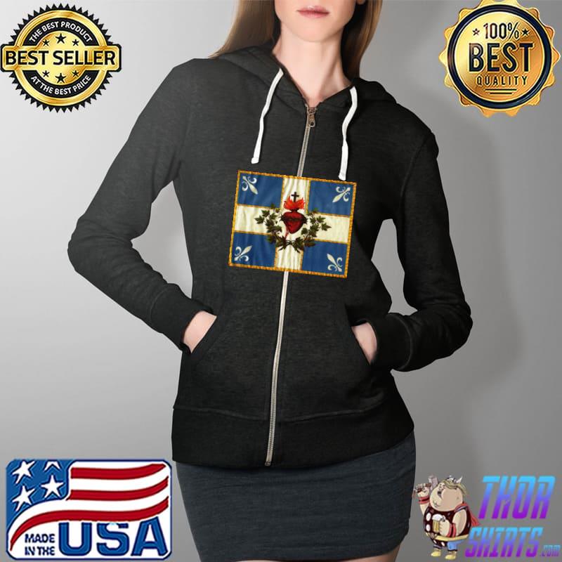 Quebec flag T-Shirt Full Zip Hooded