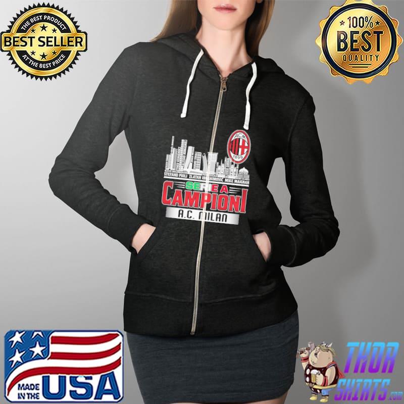 Serie A Campioni AC Milan Shirt Full Zip Hooded